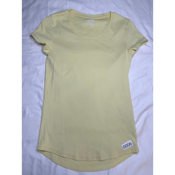 Kirkland Signature Tops - Kirkland Signature Womens Pima Cotton Blend Scoop Neck T-Shirt Yellow Small